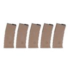 Zestaw 5 magazynków hi-cap 360 kulek CAA do replik M4/M16 Flat Dark Earth