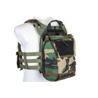 Kamizelka taktyczna Specna Arms Tactical typu Plate Carrier z panelem szturmowym Woodland