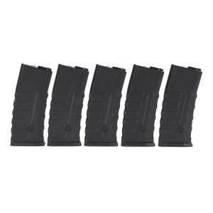 Zestaw 5 magazynków hi-cap 360 kulek CAA do replik M4/M16 Czarny
